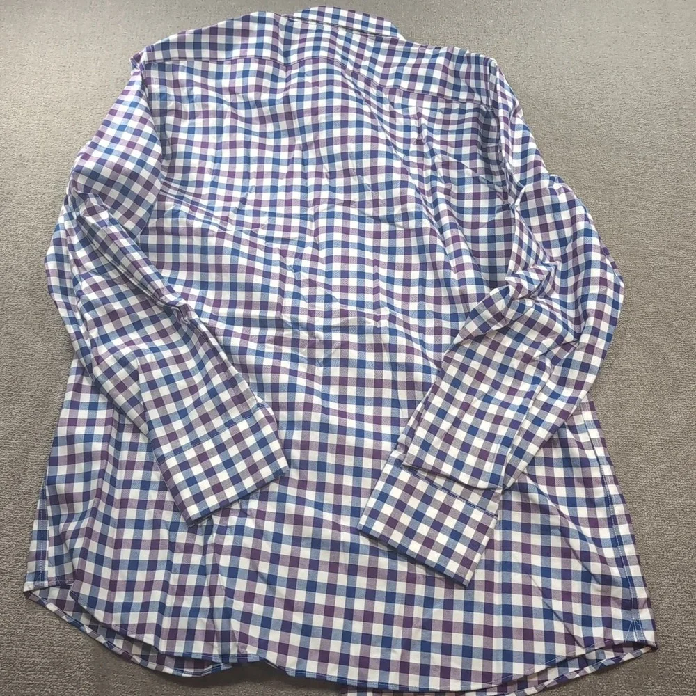 Banana Republic Mens Button Up Shirt Blue Purple Non Iron Standard Large